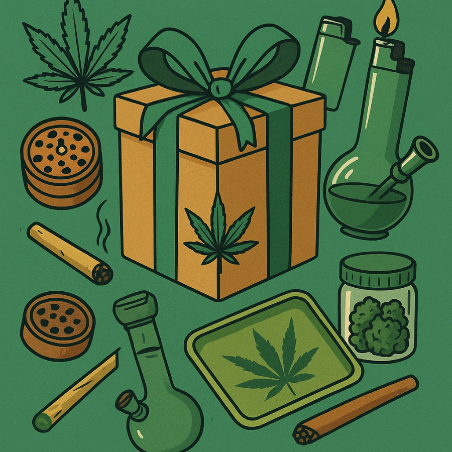 Kiffer Geschenk Box Set für Stoner Freunde wie Grinder, personalisierte Rolling Trays und mehr Zubehör