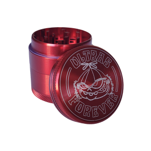 Roter Mini Grinder mit personalisierter Gravur Ultras Forever