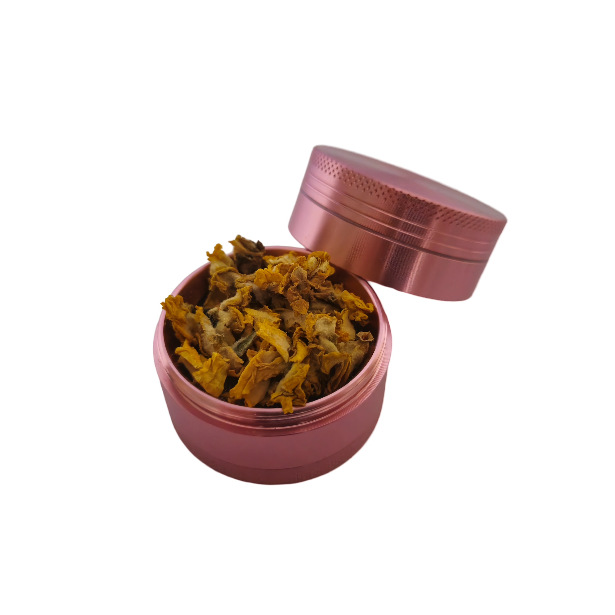 Grinder in Pink mit Kräutern