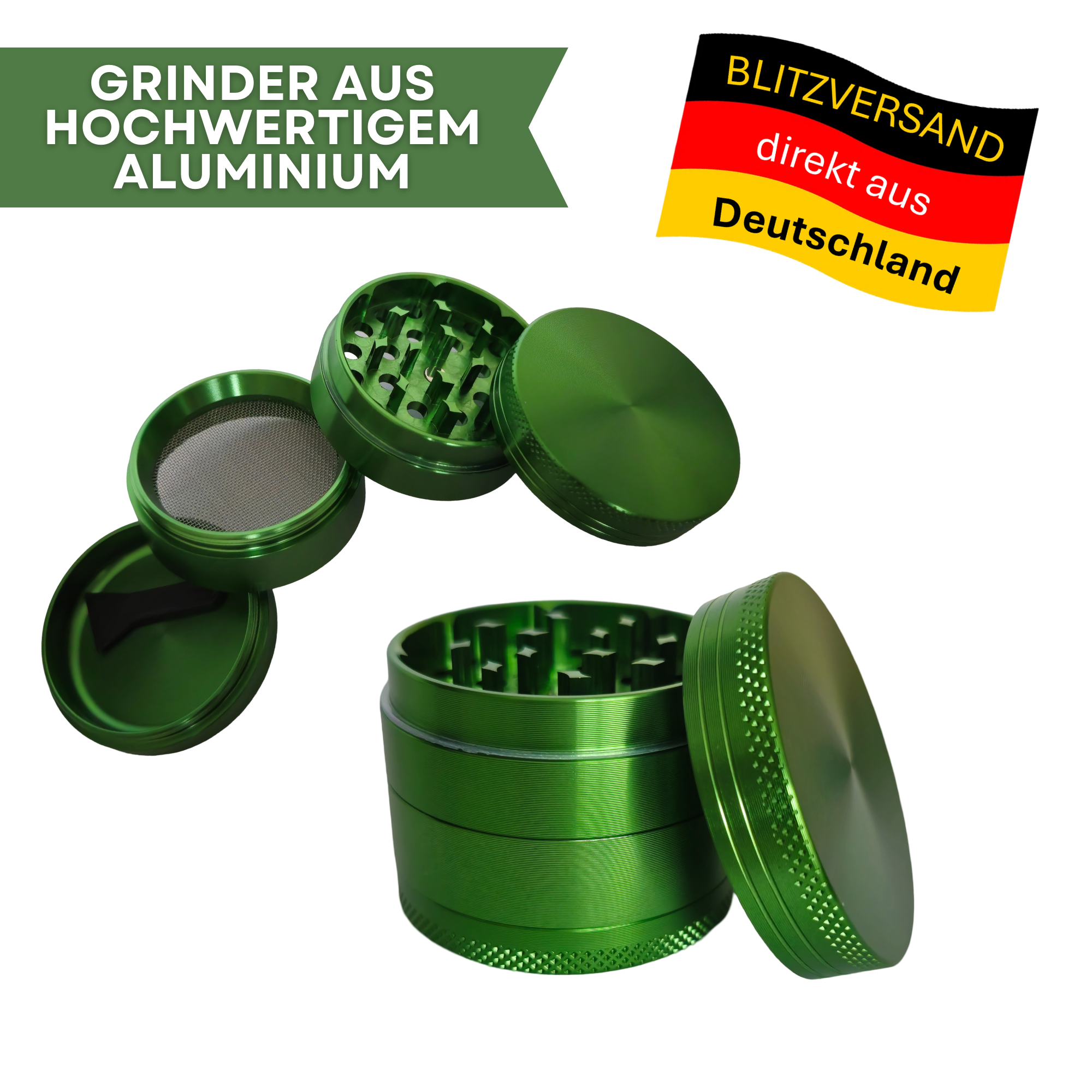 Aluminium Grinder mit Gravur (50mm)